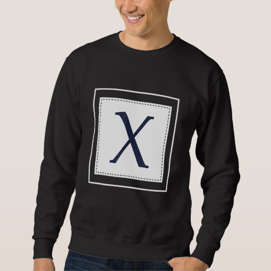 Monogram Letter X Alphabet X Initial Navy Blue Sweatshirt (Vorderseite)