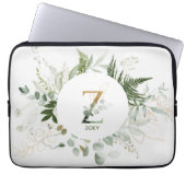 Monogram Letter Z Foliage Wreath Laptop Sleeve (Vorderseite)