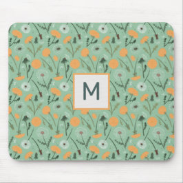 Monogram-Leuchter-Blume Orangefarbenes Muster Mousepad
