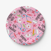 Monogram Liebe A Nursy Whimsy Art Pink Pappteller (Vorderseite)