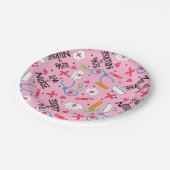 Monogram Liebe A Nursy Whimsy Art Pink Pappteller (Schrägansicht)