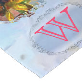 Monogram-Liebe-Blume PM0001 Großer Tischläufer (Ecke)