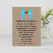 Monogram Liebe Couple Wedding Einladungen (Stehend Vorderseite)