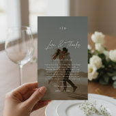 Monogram-Liebe & Danke-Hochzeitungs-Foto-Overlay Platzkarte