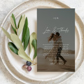 Monogram-Liebe & Danke-Hochzeitungs-Foto-Overlay Platzkarte