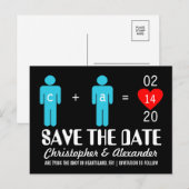 Monogram-Liebe kann Datumskarten speichern Ankündigungspostkarte (Vorne/Hinten)