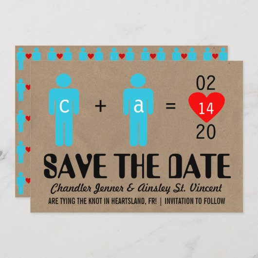 Monogram-Liebe kann Datumskarten speichern Save The Date (Vorne/Hinten)