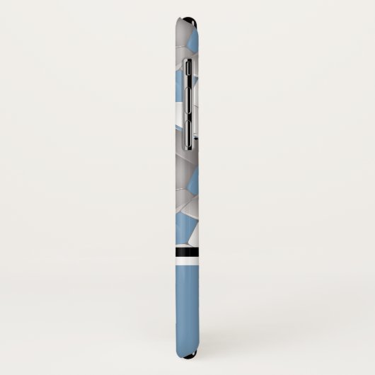 Monogram Light Blue Black Soccer Ball-Muster Case-Mate iPhone Hülle (Hinten/Links)