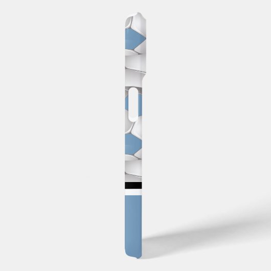 Monogram Light Blue Black Soccer Ball Pattern Case-Mate iPhone Hülle (Rückseite / Rechts)