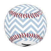 Monogram Light Blue Grunge Textil Zickzack Baseball (Rückseite)