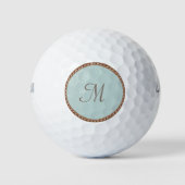 Monogram Light Blue Taue Leather Print Golfball (Vorderseite)