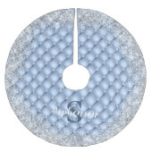 Monogram Light Blue Tufit Diamond Silver Glitzer Polyester Weihnachtsbaumdecke (Vorderseite)