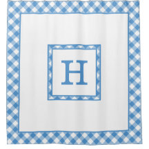 Monogram Light Blue White Buffalo Karo Border