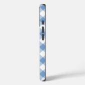 Monogram Light Blue White Gingham Karo Case-Mate iPhone Hülle (Rückseite / Links)