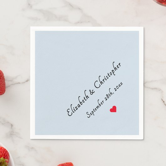 Monogram Light Dusty Blue Wedding Party Cocktail Serviette