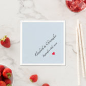 Monogram Light Dusty Blue Wedding Party Cocktail Serviette (Beispiel)