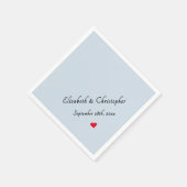 Monogram Light Dusty Blue Wedding Party Cocktail Serviette (Ecke)