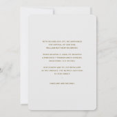 Monogram Light Gray Birth Ankündigung (Rückseite)