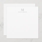 Monogram Light Gray Simple Modern Typografy Mitteilungskarte (Vorne/Hinten)