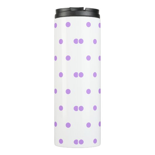Monogram Light Lila Polka Dots Thermosbecher (Rückseite)