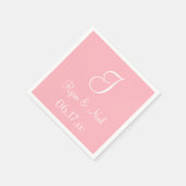 Monogram Light Pink Classy Monochromatic Napkins Serviette (Ecke)