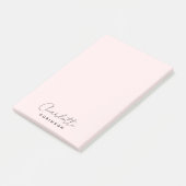 Monogram Light Pink Modern Minimalistisch Post-it Klebezettel (angewinkelt)