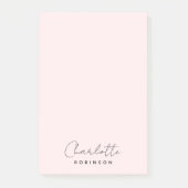 Monogram Light Pink Modern Minimalistisch Post-it Klebezettel (Vorderseite)