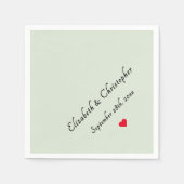 Monogram Light Sage Green Wedelparty Cocktail Serviette (Vorderseite)