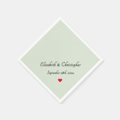 Monogram Light Sage Green Wedelparty Cocktail Serviette (Ecke)