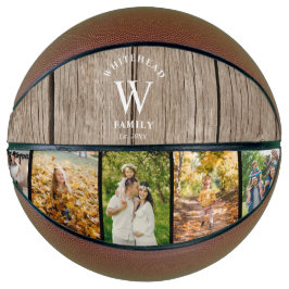Monogram Light Wood 5 Foto Collage Basketball