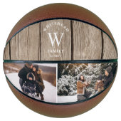 Monogram Light Wood Foto Collage Basketball (Vorderseite)