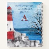 Monogram Lighthouse Wasserfarbenszenario Notizblock (Rückseite)