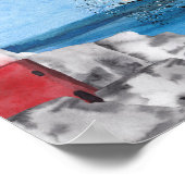 Monogram Lighthouse Wasserfarbenszenario Poster (Ecke)