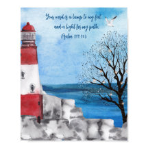 Monogram Lighthouse Wasserfarbenszenario