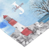 Monogram Lighthouse Watercolor Scene Kurzer Tischläufer (Ecke)