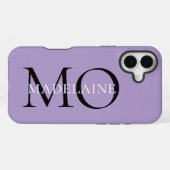 Monogram Lila Black Personal iPhone Hülle (Rückseite (Horizontal))