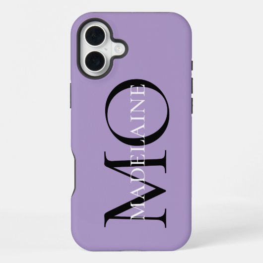 Monogram Lila Black Personal iPhone Hülle (Rückseite)
