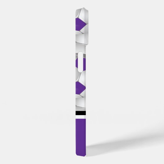 Monogram Lila Black Soccer Ball Pattern Case-Mate iPhone Hülle (Rückseite / Rechts)