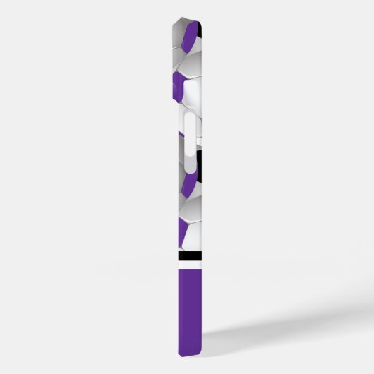 Monogram Lila Black Soccer Ball Pattern Case-Mate iPhone Hülle (Rückseite / Links)