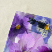 Monogram Lila Blue White Floral Pansa Blume Strandtuch (Beispiel)