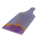 Monogram Lila Circle Squares Art Schneidebrett (Ecke)