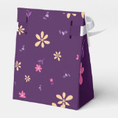 Monogram Lila Daisy Blume Muster Hochzeit Geschenkschachtel (Rückseite)