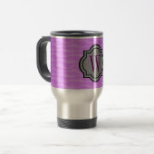 Monogram Lila Dunes Muster Reisebecher (Vorderseite Links)
