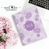 Monogram Lila Elegant Floral Notizblock