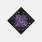 Monogram Lila Filigree Motif Napkins Serviette (Ecke)