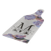 Monogram Lila Floral Family etabliert Vintag Schneidebrett (Ecke)