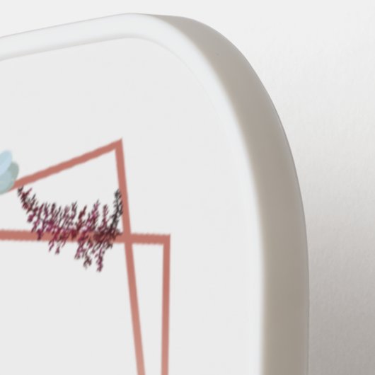 Monogram Lila Floral Rose Goldener geometrischer N Pickleball Schläger (Linke Seite)