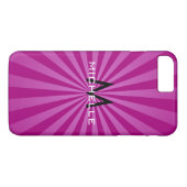 Monogram Lila Funky Sun Rays Retro Stripes Case-Mate iPhone Hülle (Rückseite (Horizontal))