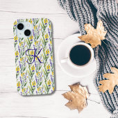 Monogram Lila Gelbe Wildblumen Trendy Case-Mate iPhone Hülle