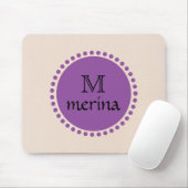 Monogram Lila Gold Circle Mousepad (Mit Mouse)